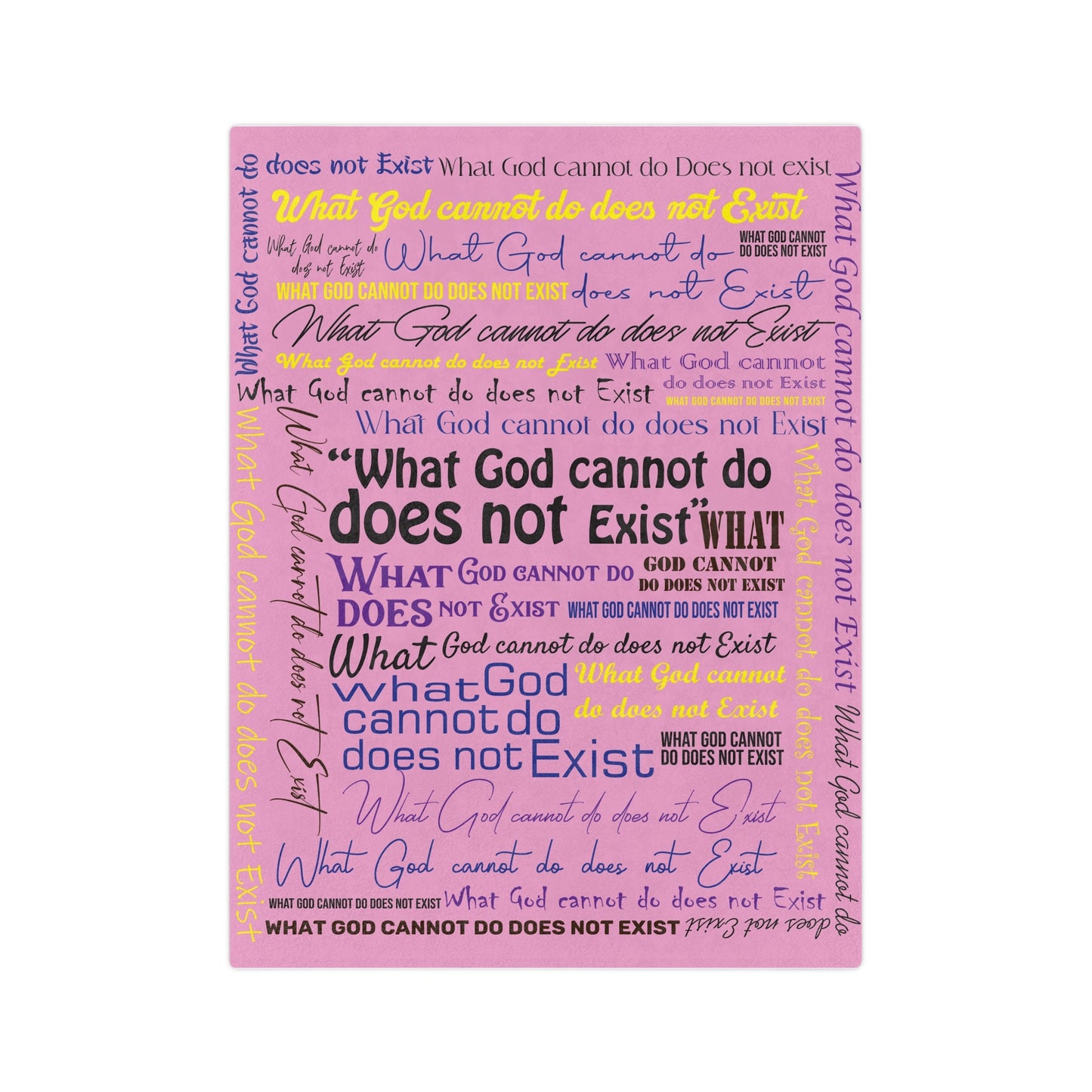 Velveteen Microfiber Blanket - Pink Christian Words Christmas Gift