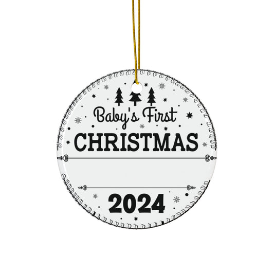 Christmas Ceramic Ornament - First Baby Christmas Personalized