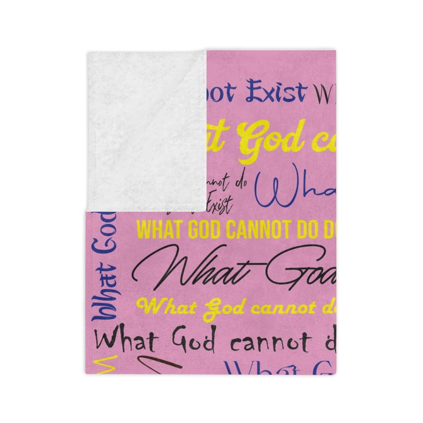 Velveteen Microfiber Blanket - Pink Christian Words Christmas Gift