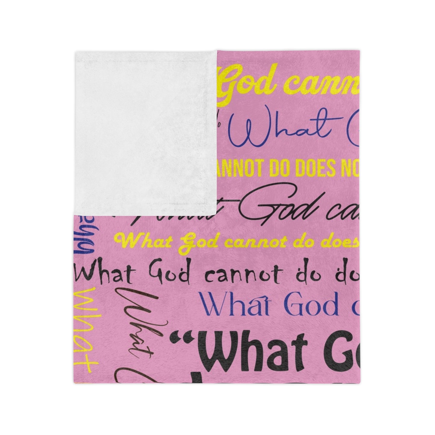 Velveteen Microfiber Blanket - Pink Christian Words Christmas Gift