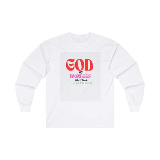 Long Sleeve Tee - God of Wonders, what God can not do does not exist Inspiration Gifts, Christmas, Unique Gift