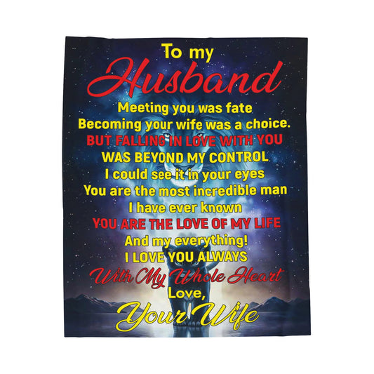 To My Husband | Velveteen Plush Blanket