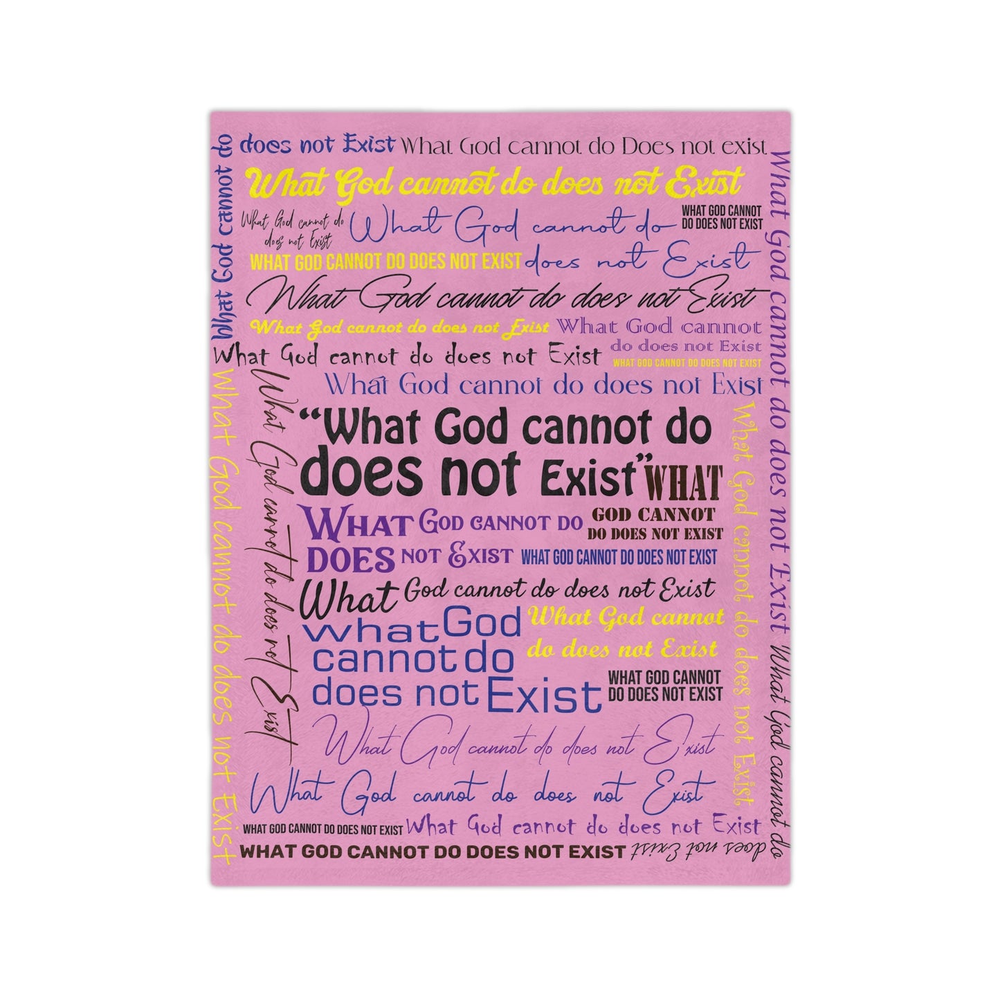 Velveteen Microfiber Blanket - Pink Christian Words Christmas Gift