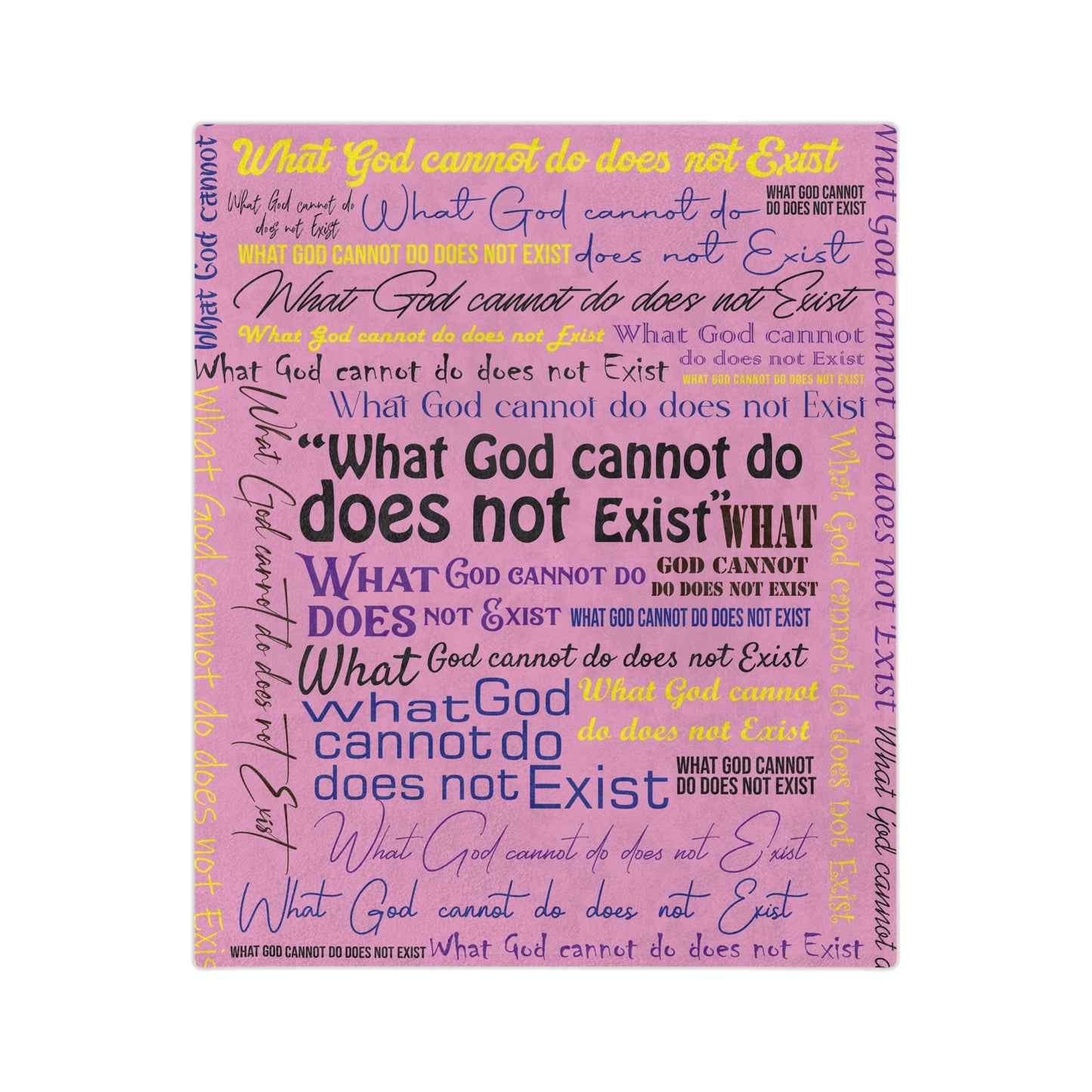 Velveteen Microfiber Blanket - Pink Christian Words Christmas Gift