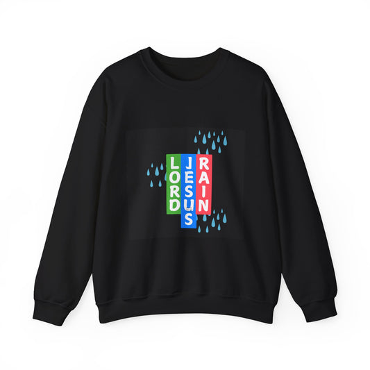 Christian Christmas Sweatshirt - Lord Jesus Rain Words